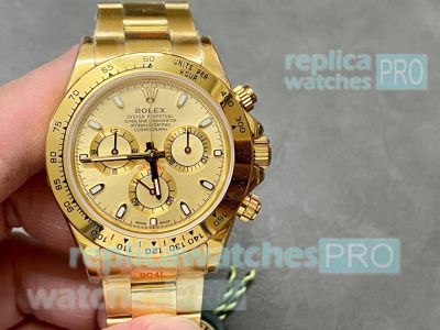 Swiss Replica Rolex Cosmo Daytona 904L Yellow Gold Swiss 7750 Gold Watch